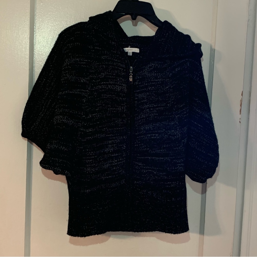mystree black hooded poncho